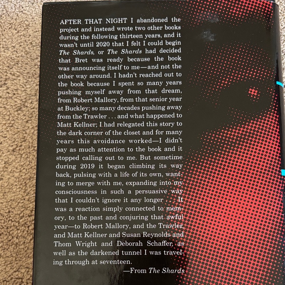 Bret Easton Ellis "The Shards" Hardcover - Picture 4 of 5